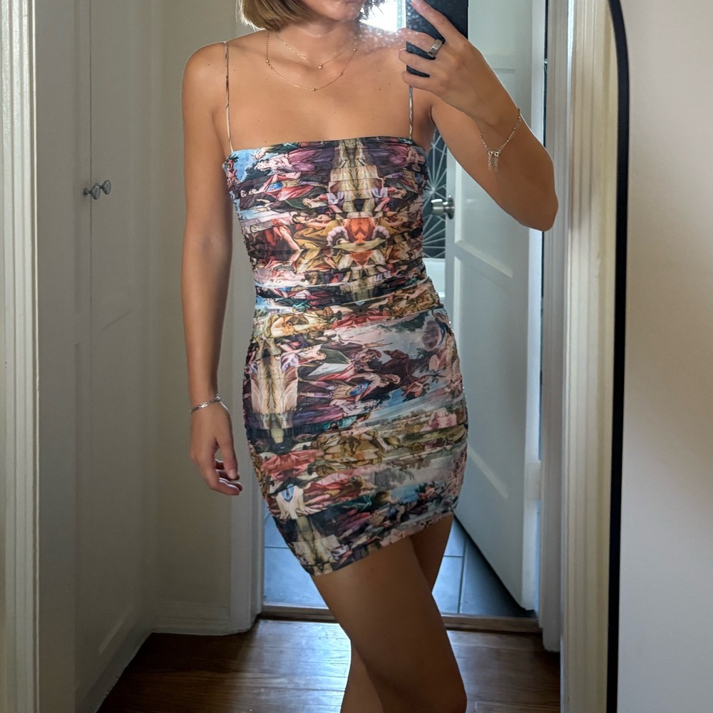 More To Come Mariana Ruched Mini Dress women's XS NEW WITH TAGS